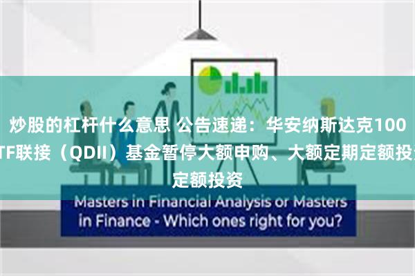 炒股的杠杆什么意思 公告速递：华安纳斯达克100ETF联接（QDII）基金暂停大额申购、大额定期定额投资