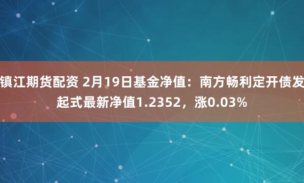 镇江期货配资 2月19日基金净值：南方畅利定开债发起式最新净值1.2352，涨0.03%